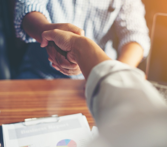 Business People Handshake Greeting Deal at work.